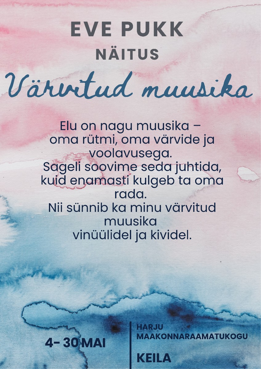 Eve Pukk näituse plakat Keila